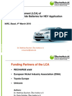 Life Cycle Assessment (LCA) of Nickel Metal Hydride Batteries For HEV Application