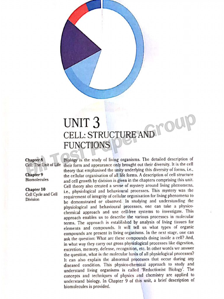 CELL THE UNIT OF LIFE (Ncert Line by Line Masterbook) | PDF