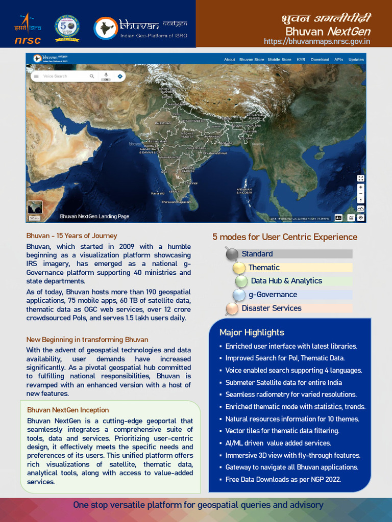 Bhuvan NextGen: Enhanced Geoportal Features | PDF | Data | Geographic ...