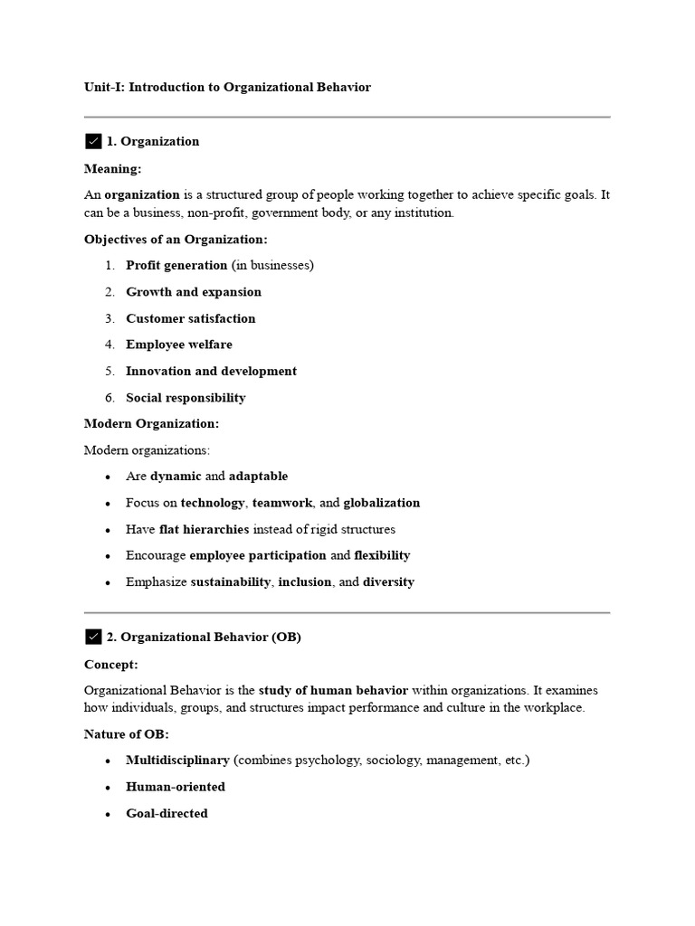 Introduction to Organizational Behavior | PDF | Organization ...