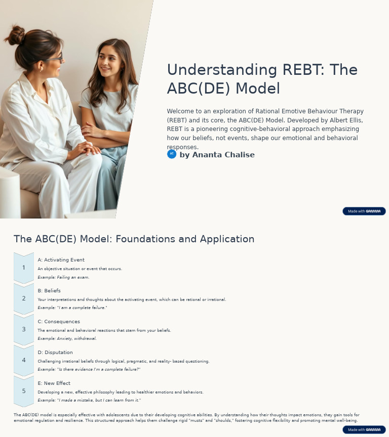 Understanding the ABCDE Model in REBT | PDF
