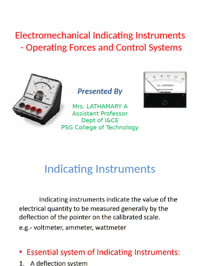 Electromechanical Instrument Principles | PDF