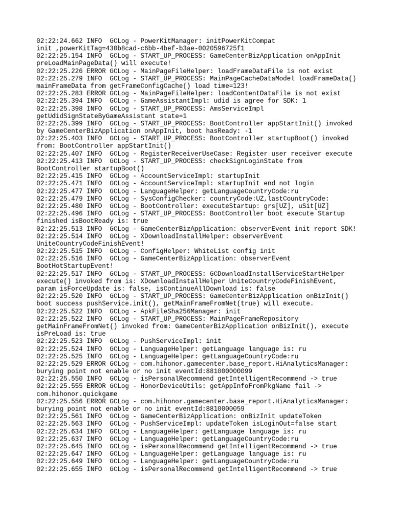 Game Center Initialization Log Analysis | PDF | Software Engineering ...