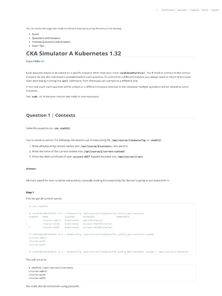 CKA Simulator A Kubernetes 1.32 Exam QA | PDF