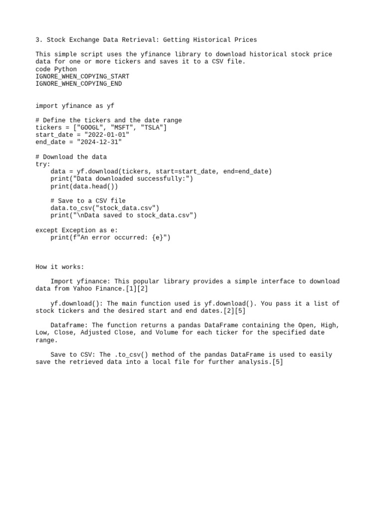 Download Historical Stock Prices with Python | PDF