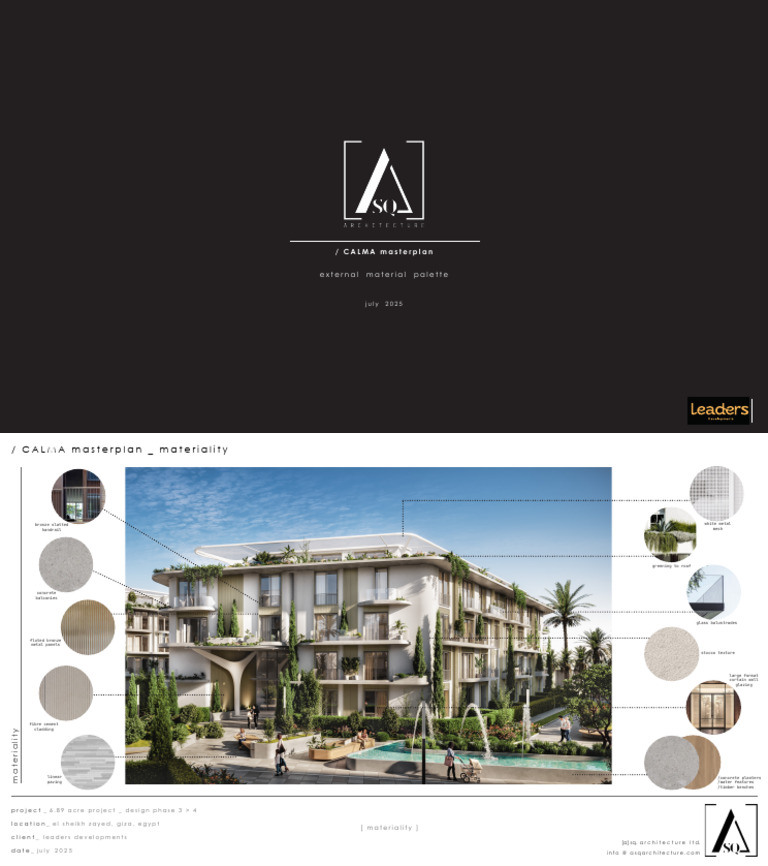 ASQ Calma Masterplan External Material Palette | PDF