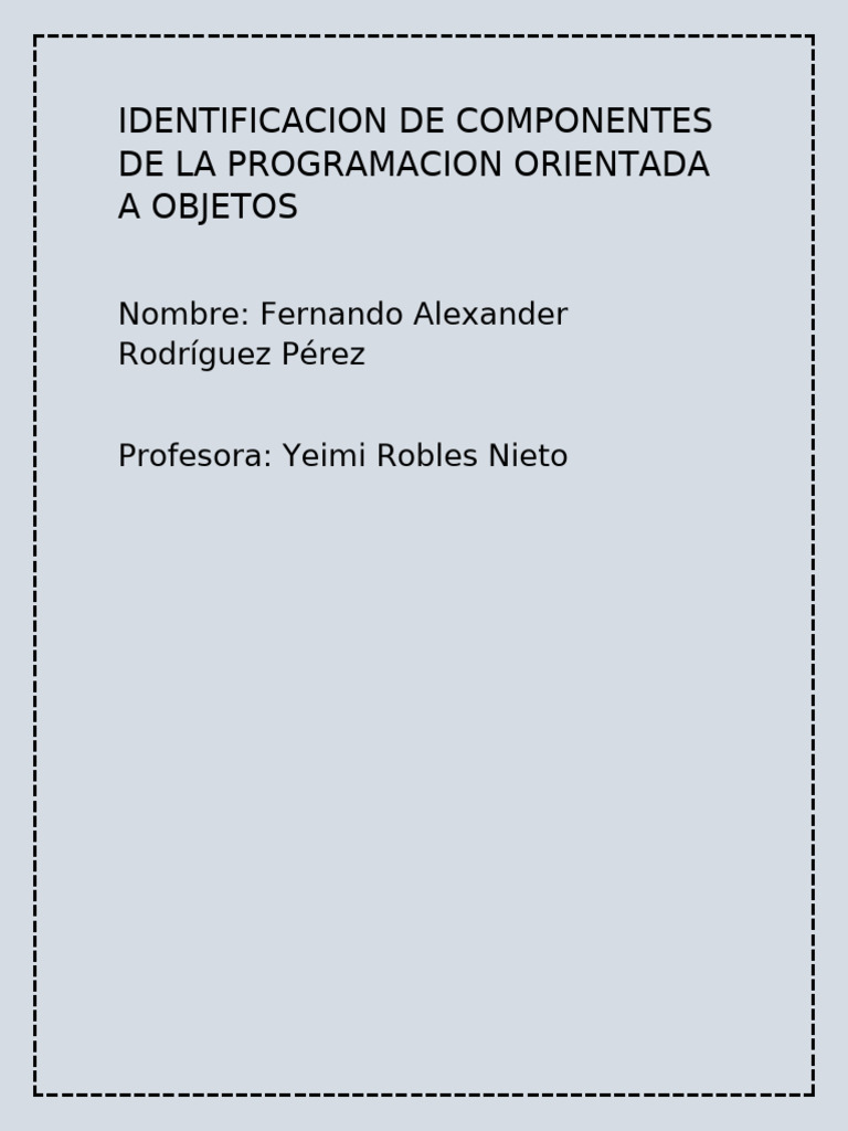 Componentes Clave de la POO | PDF | Programación orientada a objetos ...