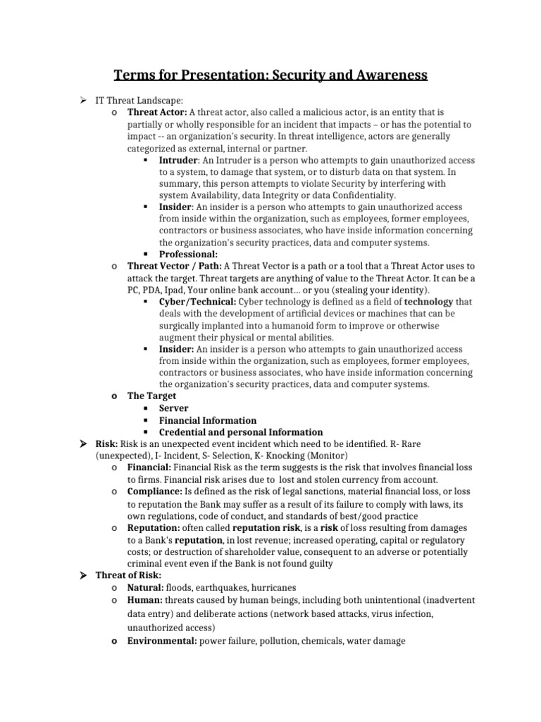 Security Awareness and Risk Management Guide | PDF | Security ...