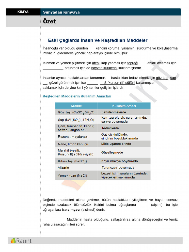 Simyadan Kimyaya Ozet Pdf