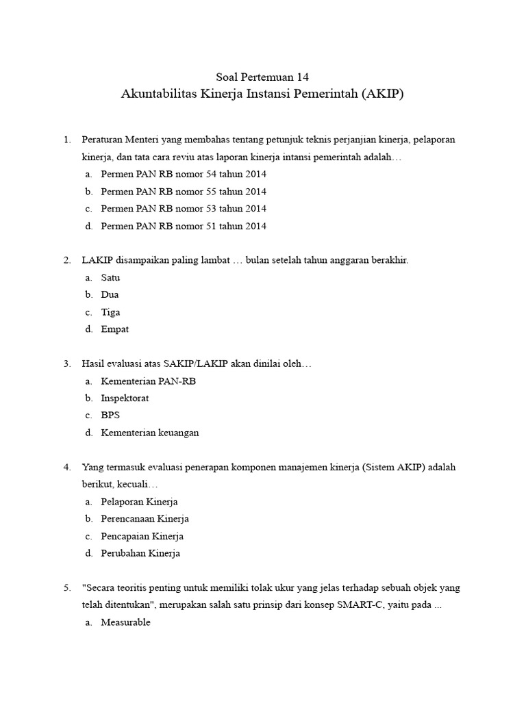 Evaluasi dan Prinsip AKIP dalam Pemerintahan | PDF