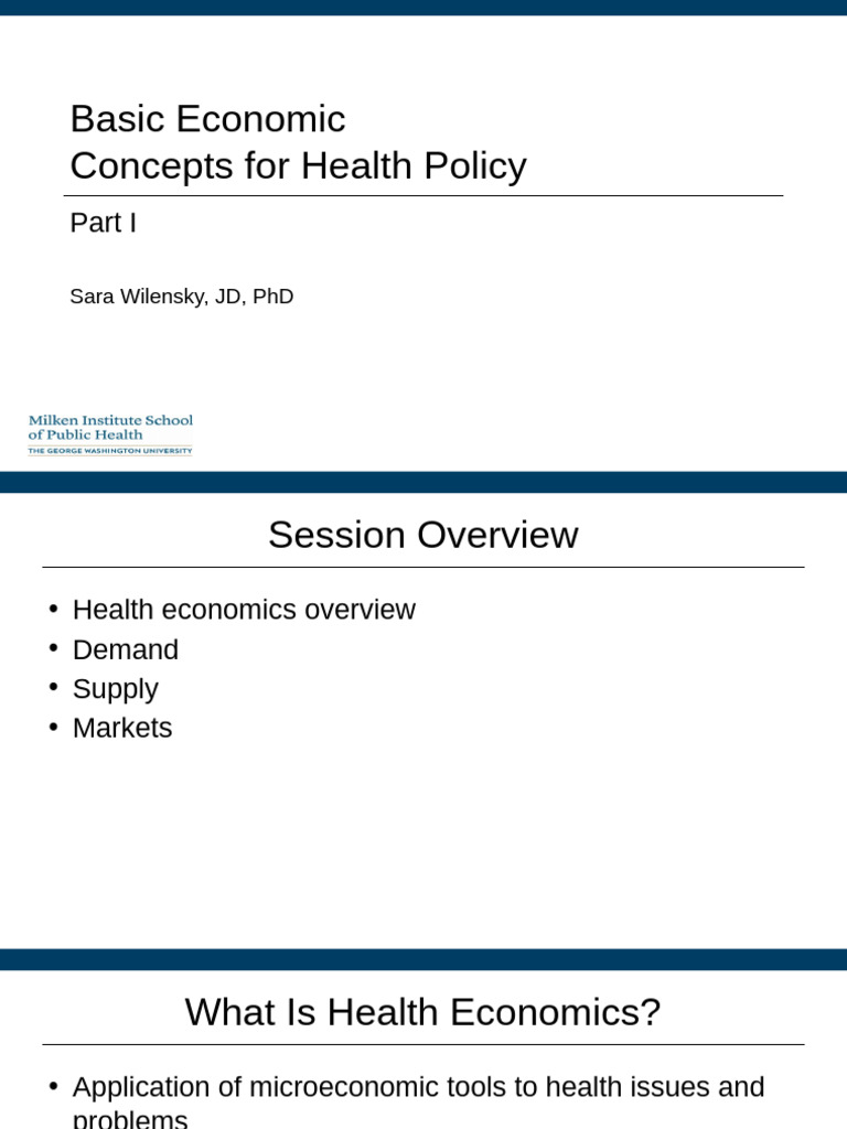 Health Economics Concepts for Policy | PDF | Insurance | Managed Care