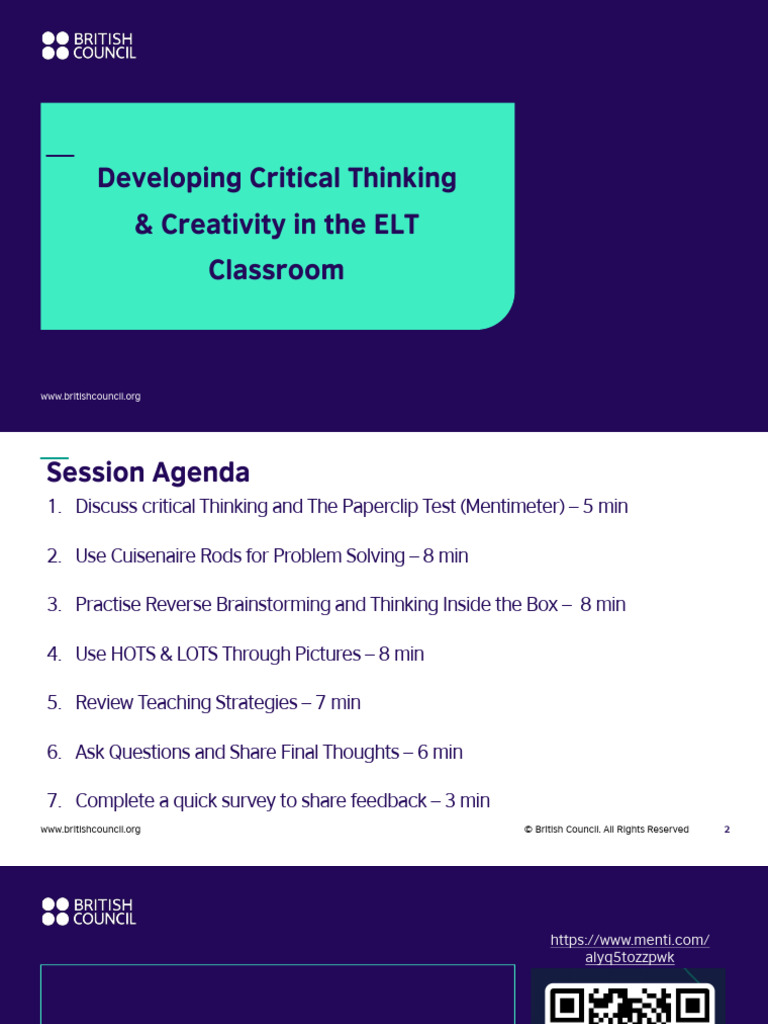 Enhancing Critical Thinking in ELT | PDF | Critical Thinking | Learning