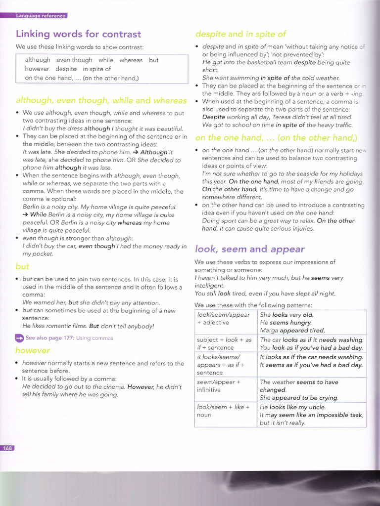 Linking Words for Contrast Explained | PDF | Language Families ...