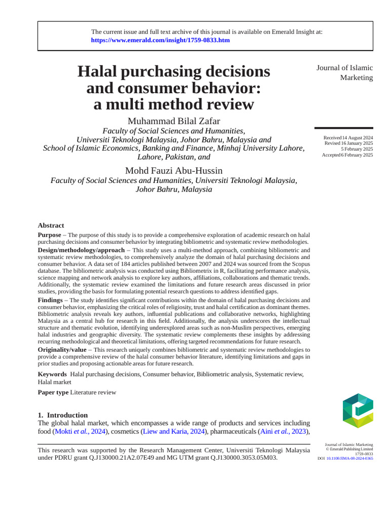 Halal Purchasing Decisions & Consumer Behavior | PDF | Consumer Behaviour