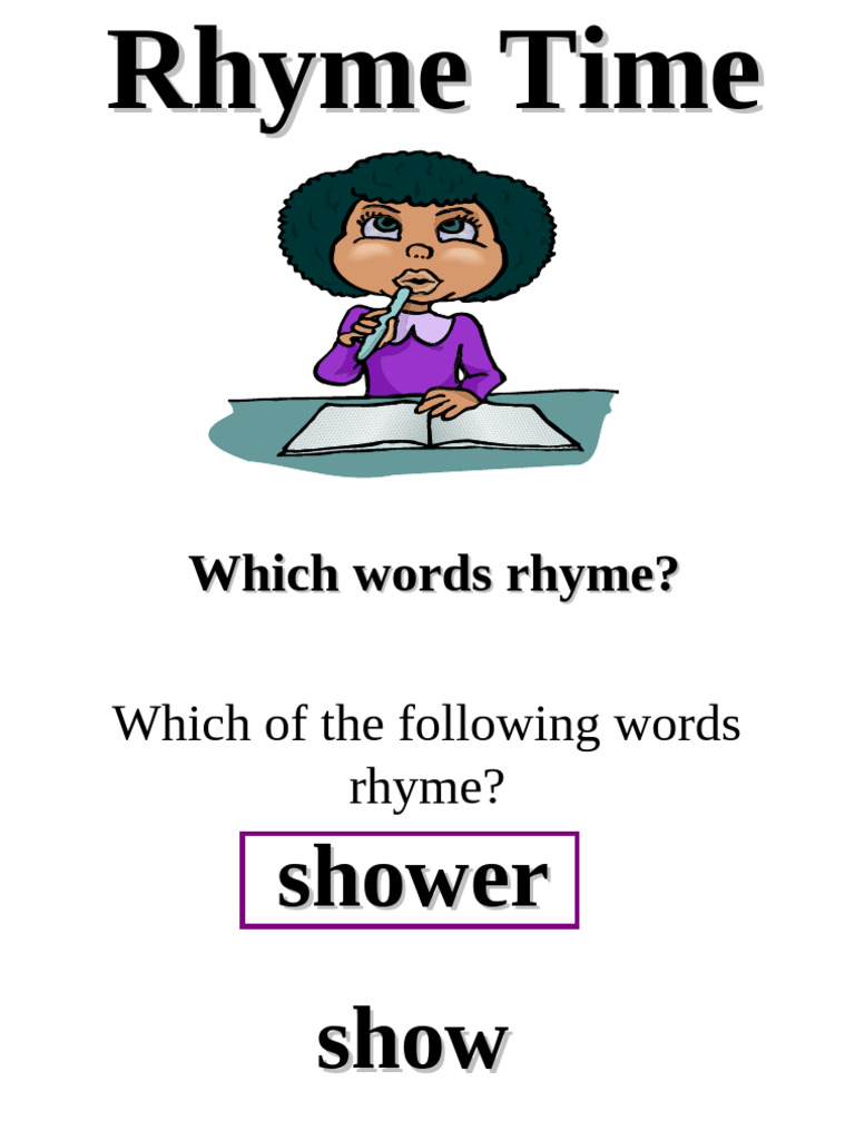 Rhyme Time Which Word Rhymes | PDF