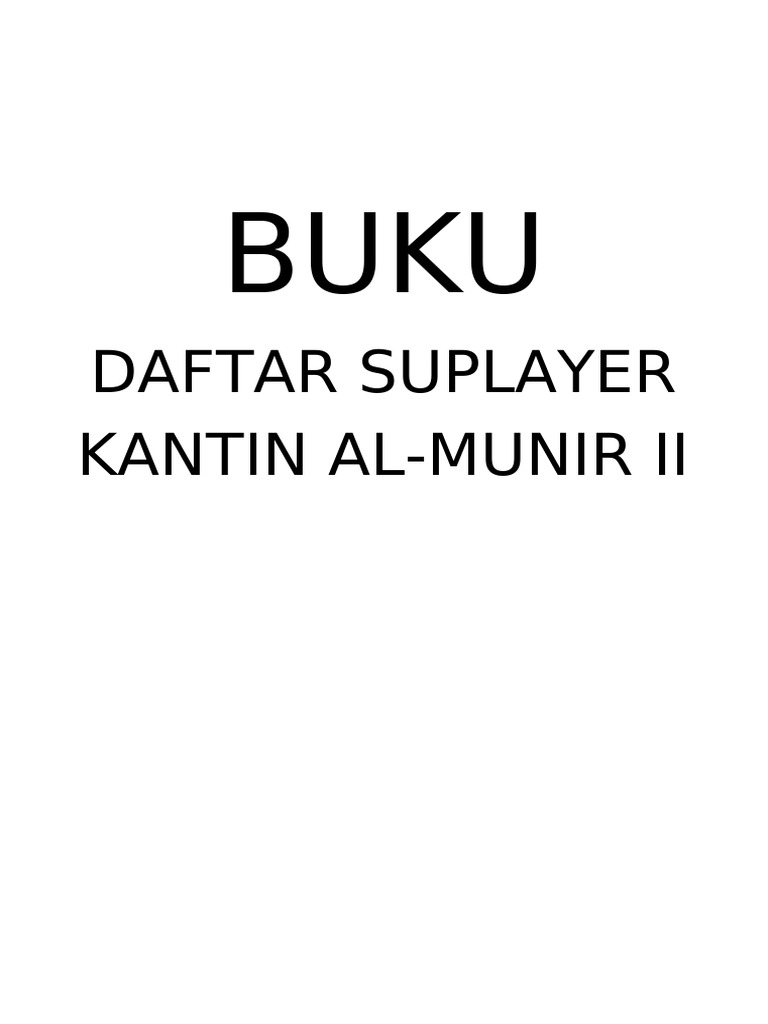 Buku Daftar Suplayer Kantin | PDF