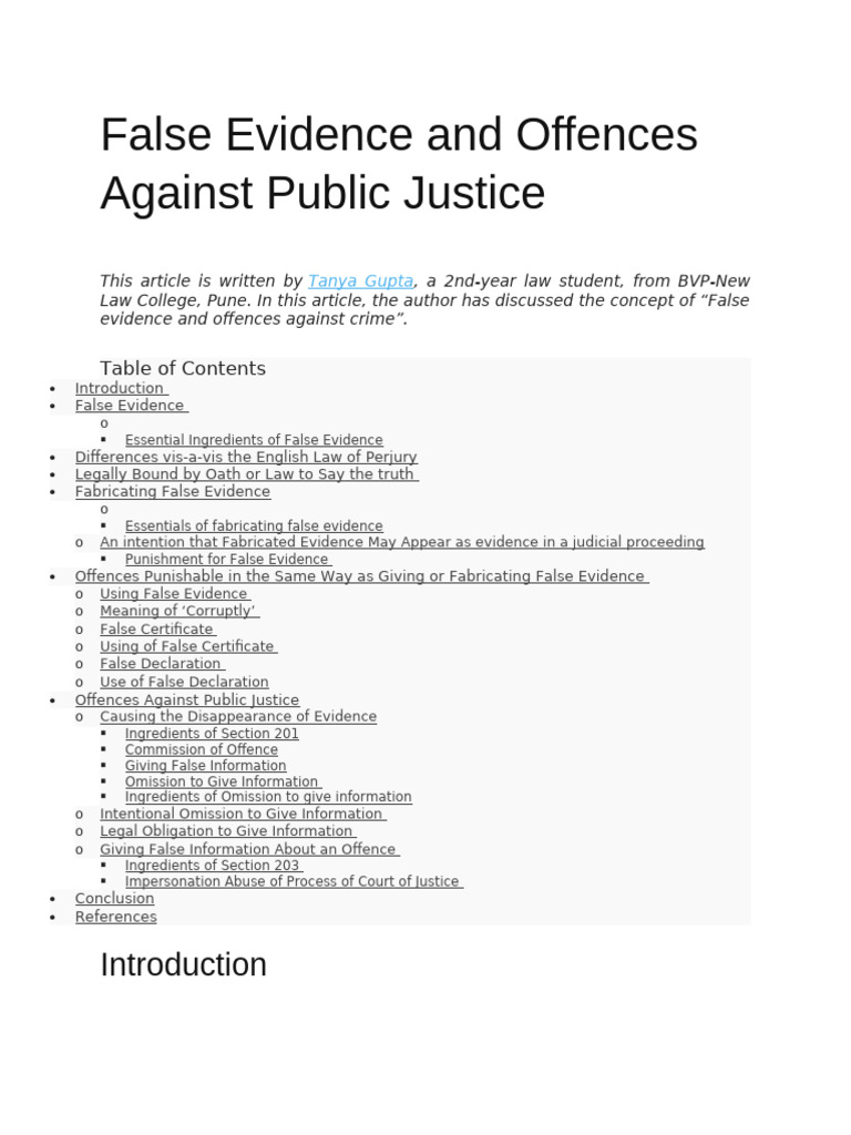 False Evidence and Perjury in IPC | PDF | Perjury | Criminal Law