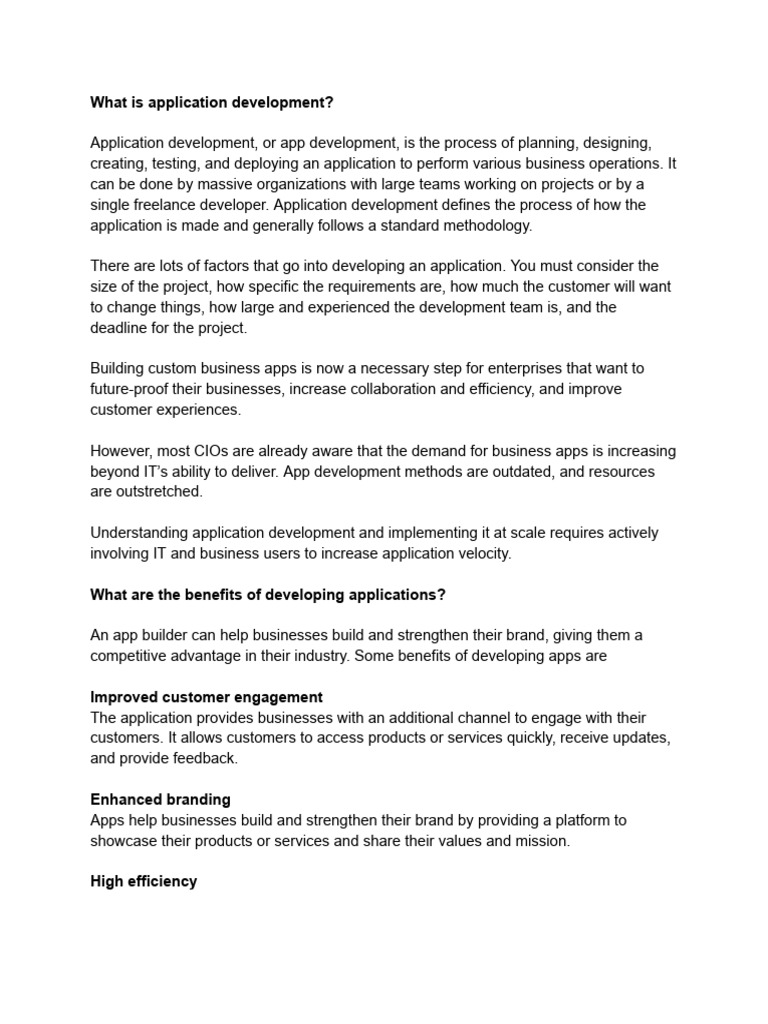 Introduction To Application Development 1 | PDF | Software Development ...