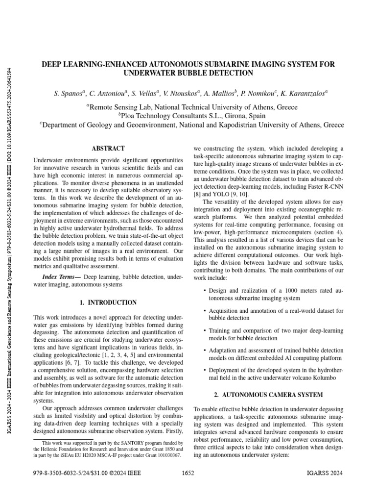 Deep Learning for Underwater Bubble Detection | PDF | Deep Learning ...