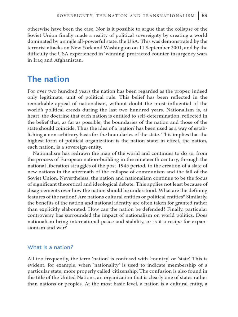 Nation - Andrew Heywood | PDF | Nationalism | Nation
