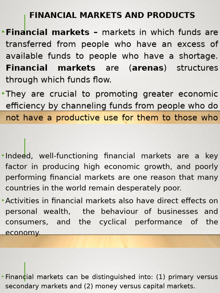 Overview of Financial Market Products | PDF | Derivative (Finance ...