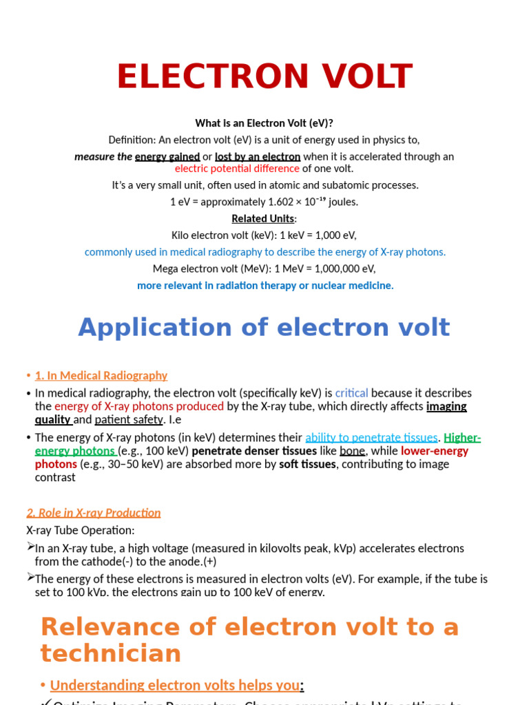 Understanding Electron Volts in Physics | PDF