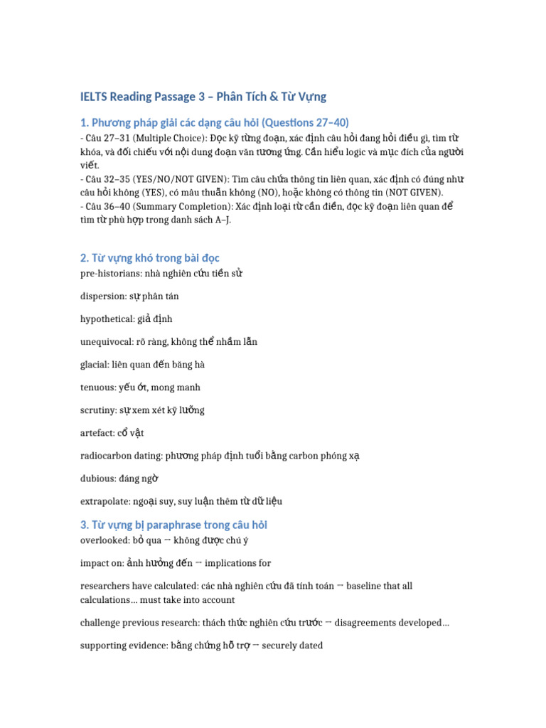 IELTS Reading Passage 3 Analysis Full | PDF