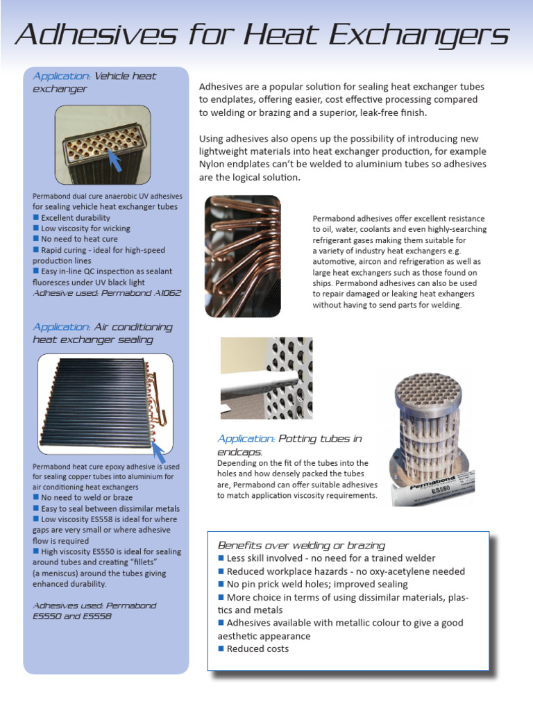 Adhesives for Vehicle Heat Exchangers | PDF | Adhesive | Heat Exchanger
