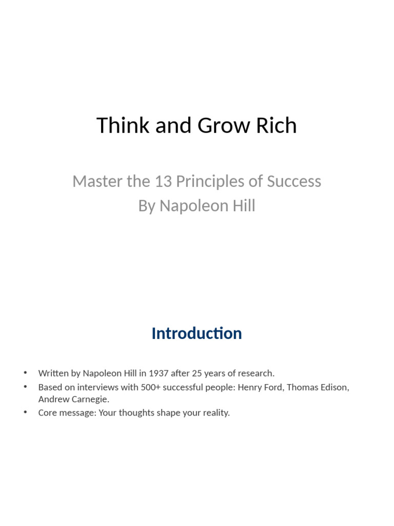 Mastering the 13 Success Principles | PDF | Thought | Napoleon Hill