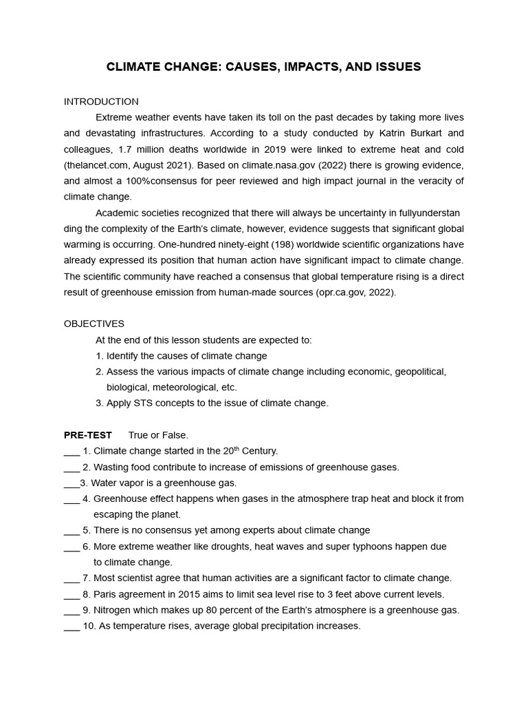 Climate Change: Causes and Impacts | PDF | Climate Change | Climate