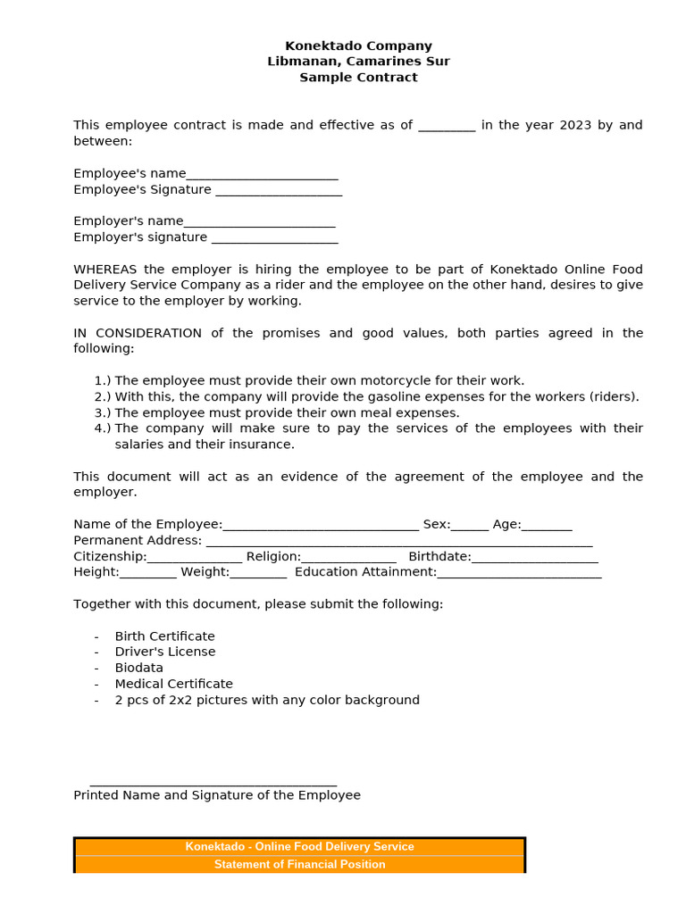 Konektado Employee Contract Overview | PDF | Equity (Finance) | Employment
