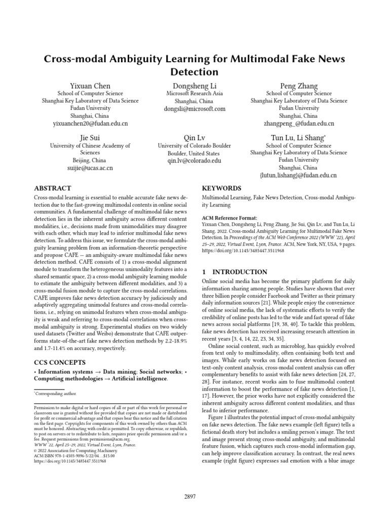 Cross-Modal Learning for Fake News Detection | PDF | Information ...
