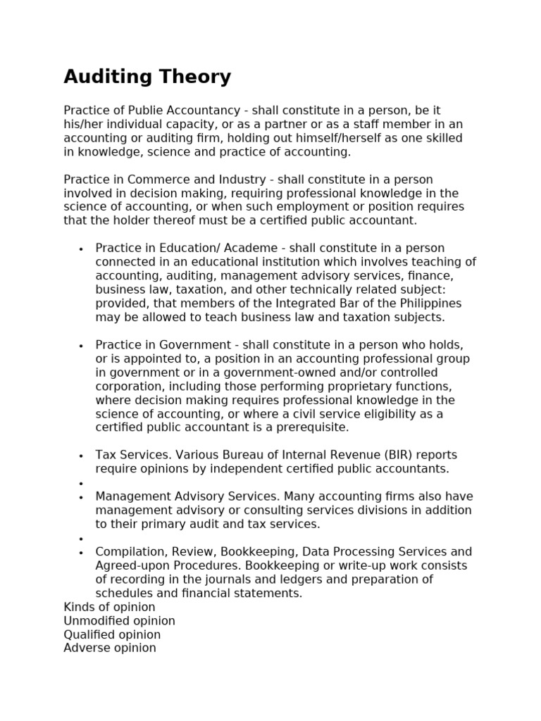 Comprehensive Guide to Auditing Practices | PDF | Audit | Accounting