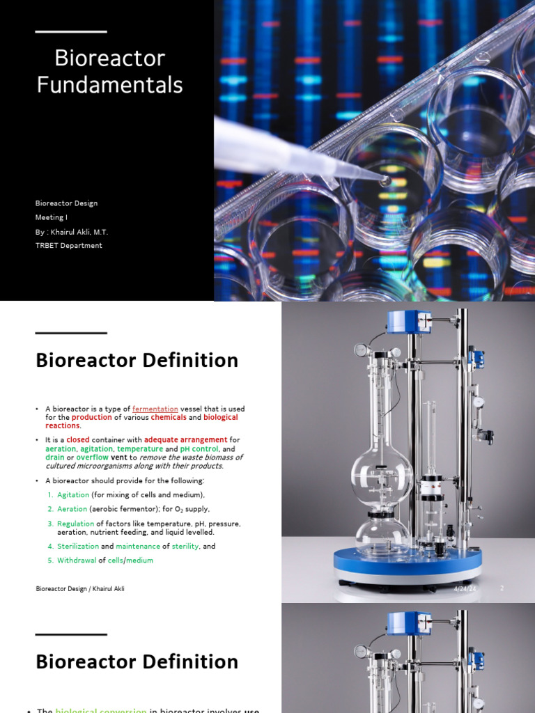 Bioreactor Overview and Design Principles | PDF | Chemistry | Biology