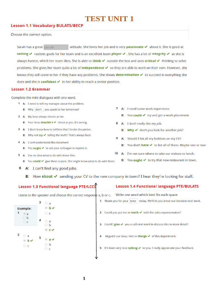 Test Unit 1 | PDF