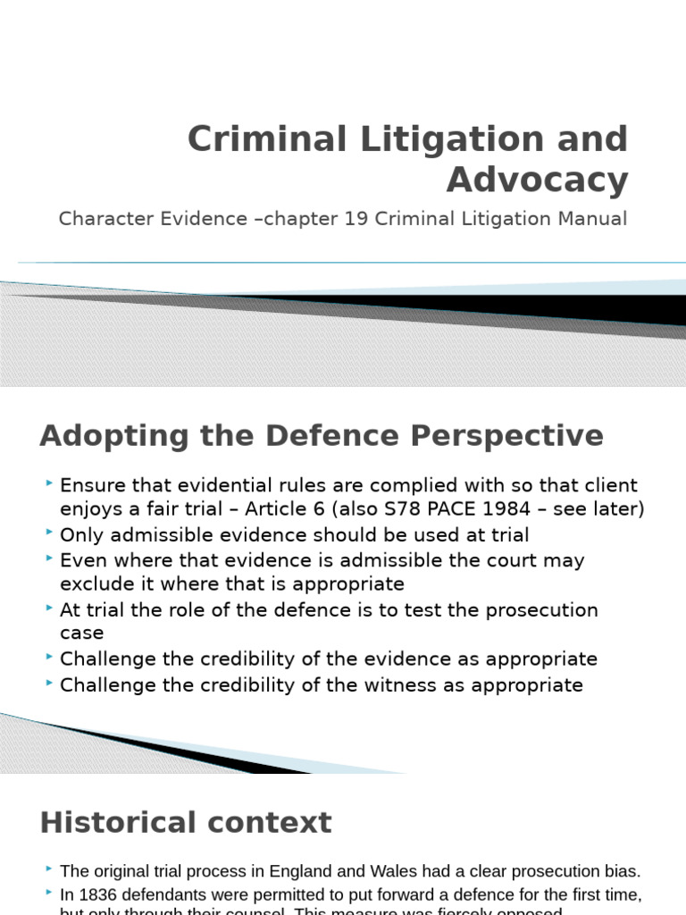 Character Evidence in Criminal Trials | PDF | Prosecutor | Witness
