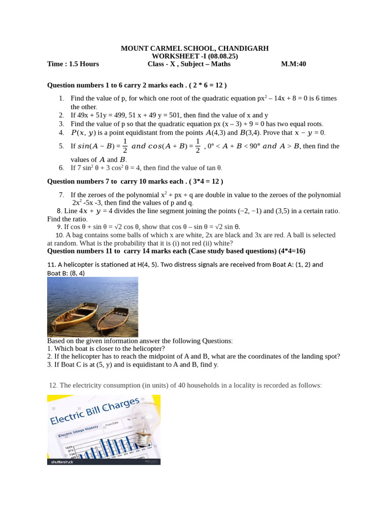 C10worksheet1Maths (08 08 25) | PDF | Zero Of A Function | Polynomial
