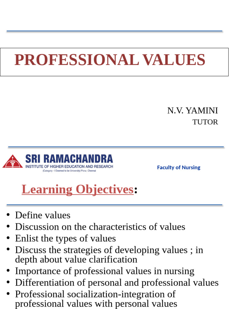 Professional Values in Nursing Explained | PDF | Nursing | Value (Ethics)