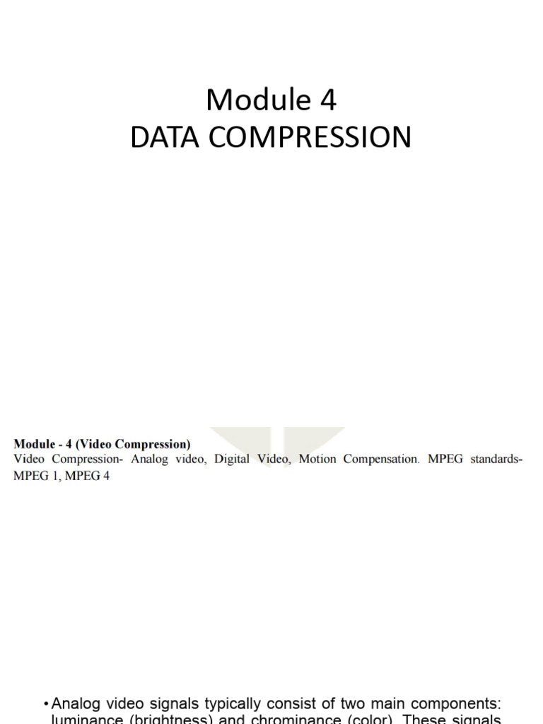 CST446 Mod 4 | PDF | Data Compression | Video