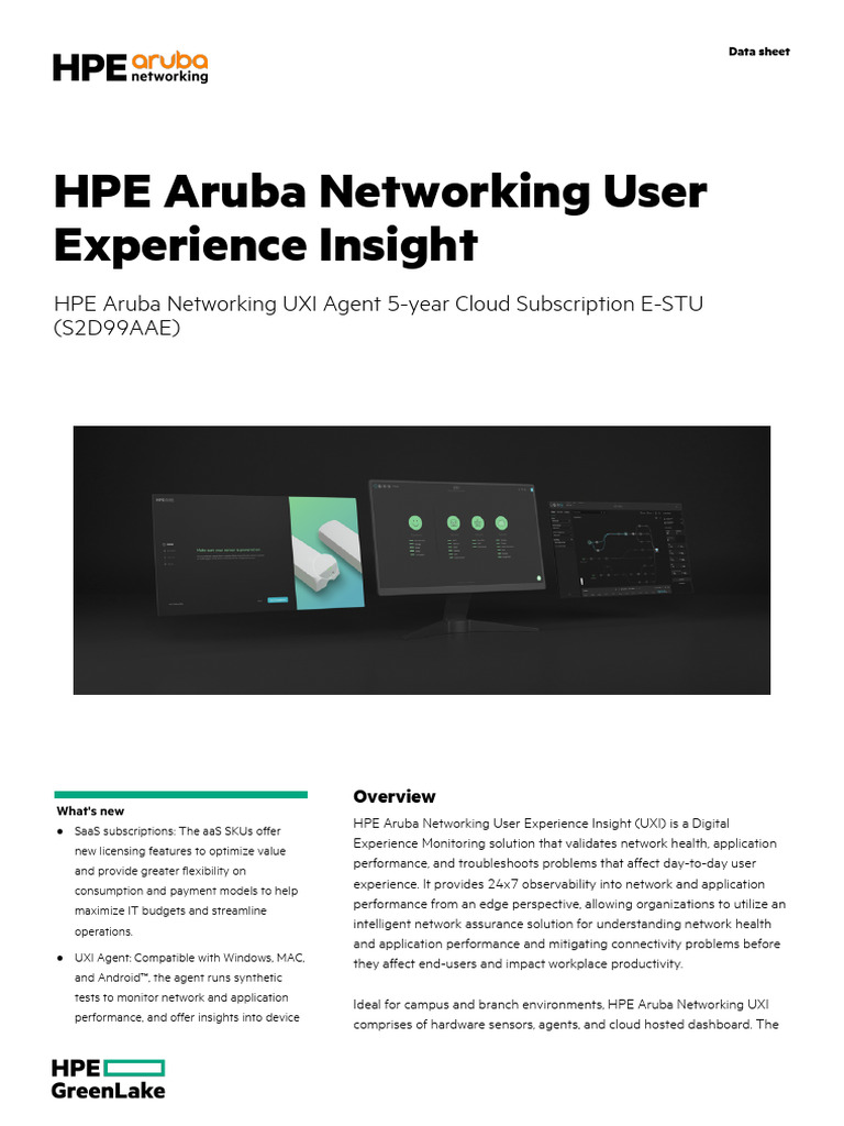 Aruba UXI Agent Overview and Features | PDF | Cloud Computing ...