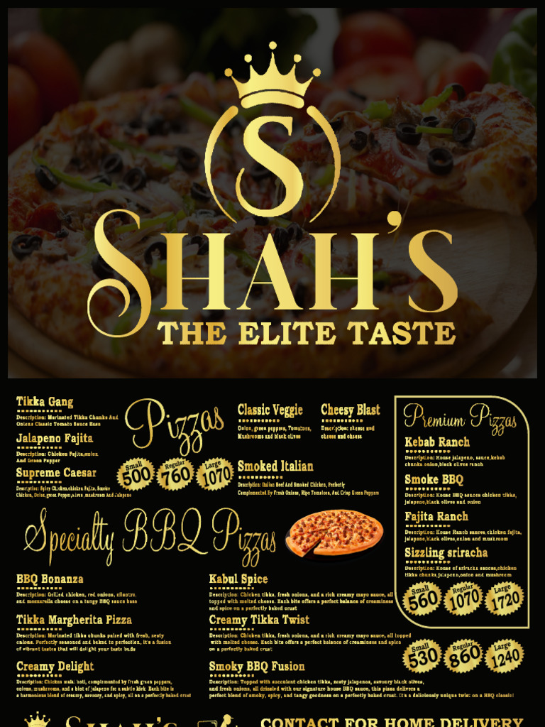 SHAH'S Menu | PDF