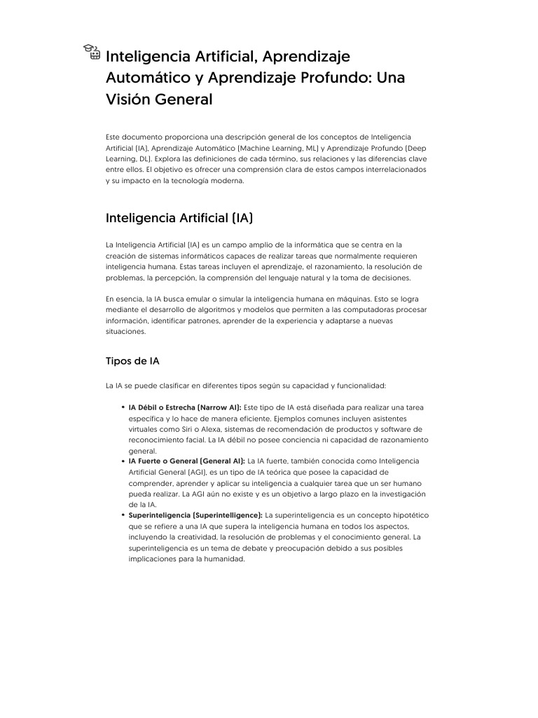 Inteligencia Artificial, Aprendizaje | PDF | Inteligencia artificial ...