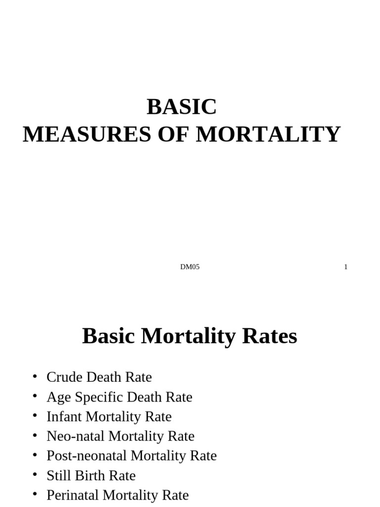 DM5 BASIC Measures of Mortality | PDF | Maternal Death | Pregnancy