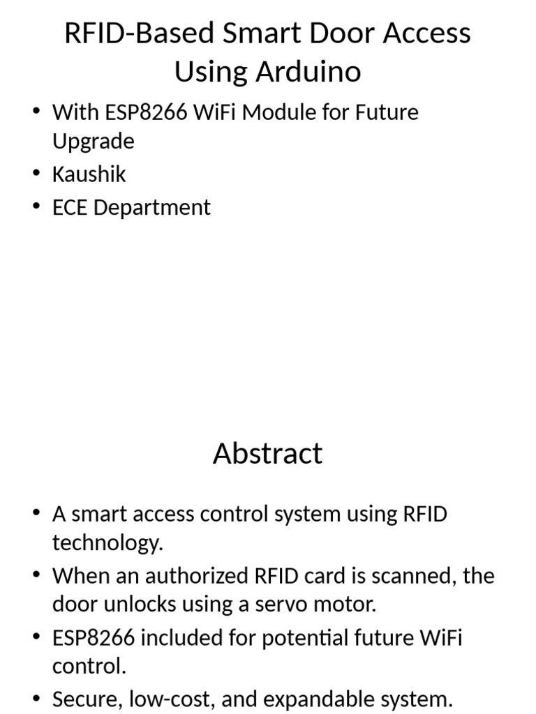 RFID Smart Door Access with Arduino | PDF