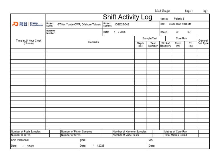 Shift Activity Log - Polaris 3 | PDF