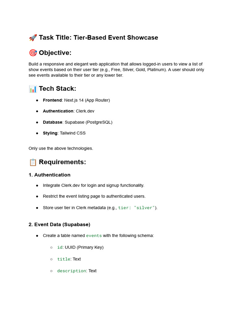 Psypher Task - Tier-Based Event Showcase | PDF | Computer Science ...