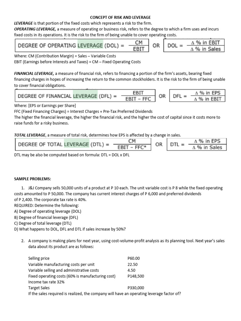Understanding Risk and Leverage | PDF | Leverage (Finance) | Corporations