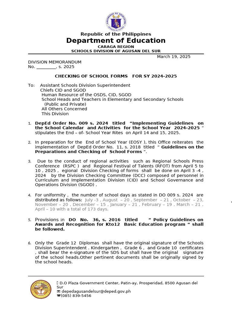 End-of-Year School Forms Checking 2025 | PDF | Hymns | Philippines