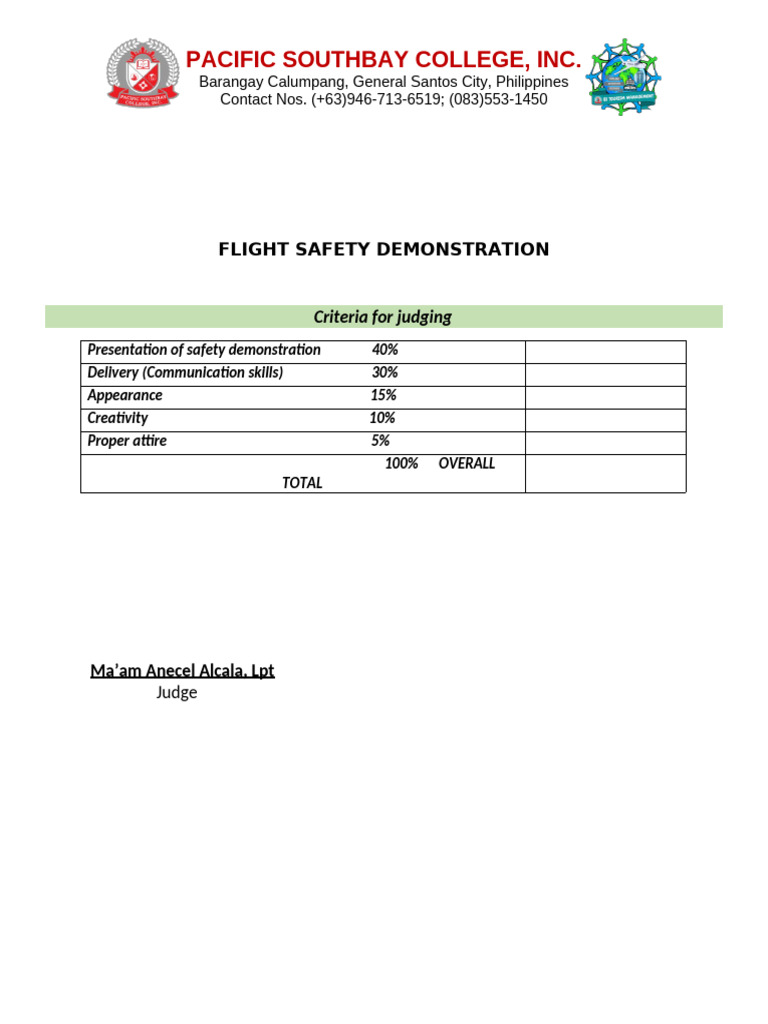 Flight Safety Demonstration Criteria | PDF