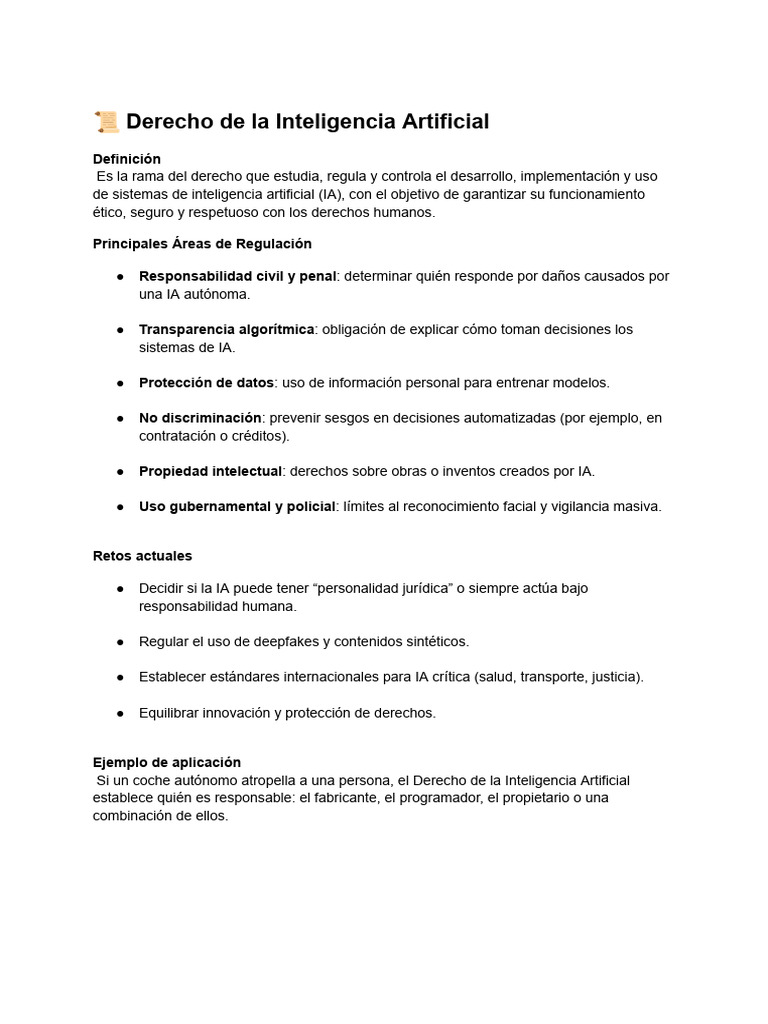 ? Derecho de La Inteligencia Artificial | PDF